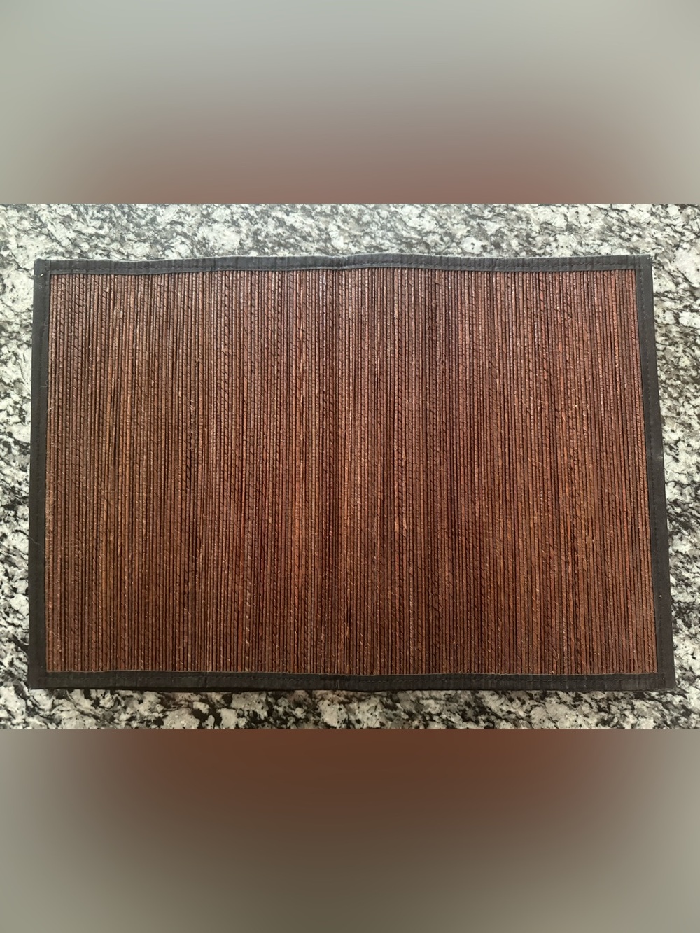 Brown Bamboo Placemat with Dark Trim